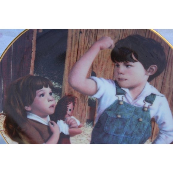 Danbury Jim Daly Plate Boys Will Be Boys Her Hero - Picture 1 of 3